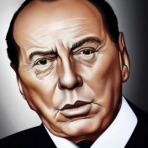 Image similar to a realistic portrait of silvio berlusconi