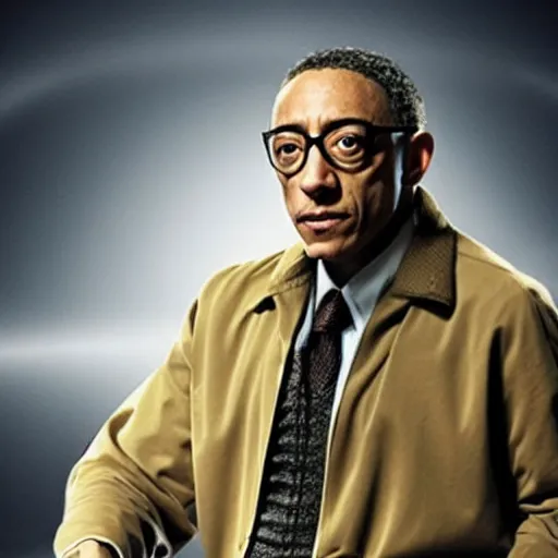 Prompt: Giancarlo Esposito as Professor X. full movie poster with x-men title