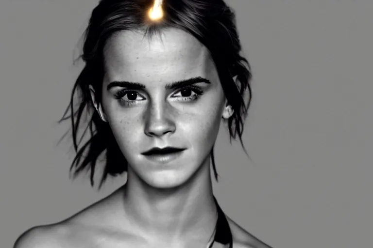 Prompt: emma watson's face in a lightbulb, cinematic