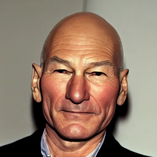 Prompt: patrick stewart with hair