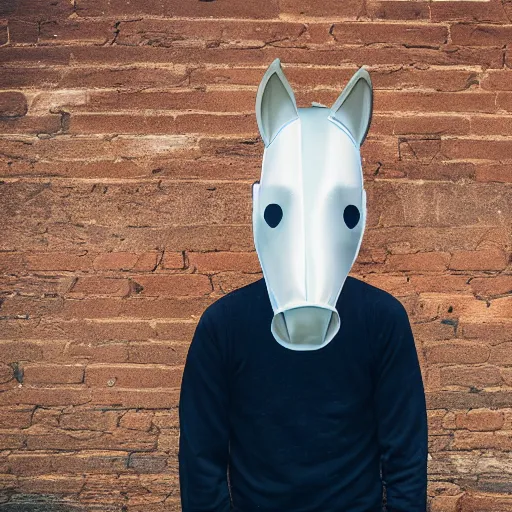 Image similar to man wearing horse head mask