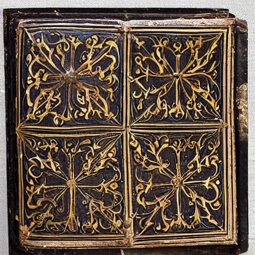 Image similar to medieval intrincate ornaments on antique middle ages book