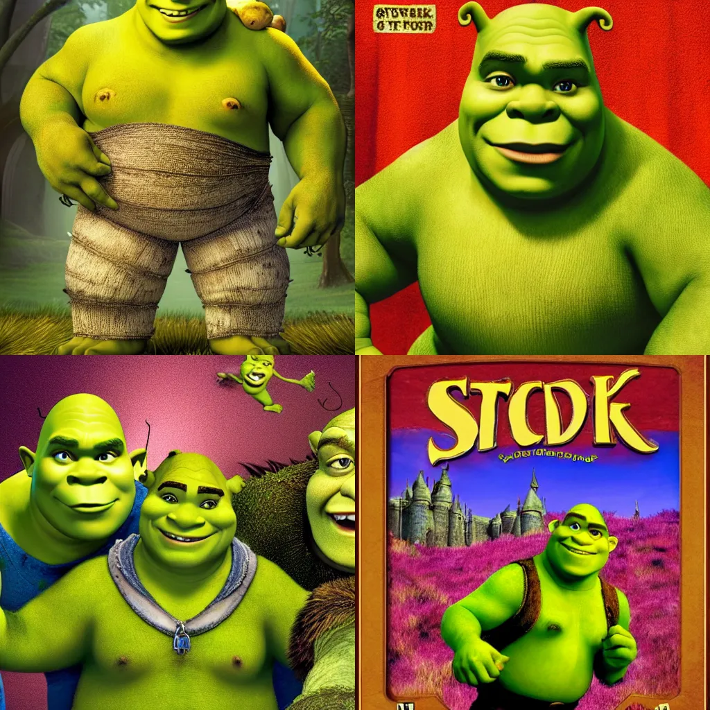 Prompt: SHREK 6 DVD cover art