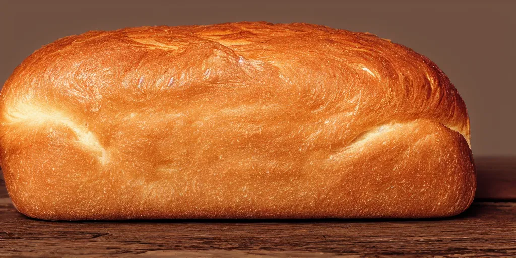 Prompt: A cute duck as a loaf of bread, realistic, close up, ambient lighting, ultra high detail.
