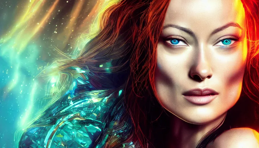 Prompt: Olivia Wilde is Mera, hyperdetailed, artstation, cgsociety, 8k