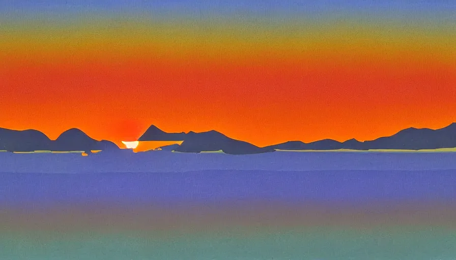 Prompt: sunset over the san francisco bay area by victor vasarely