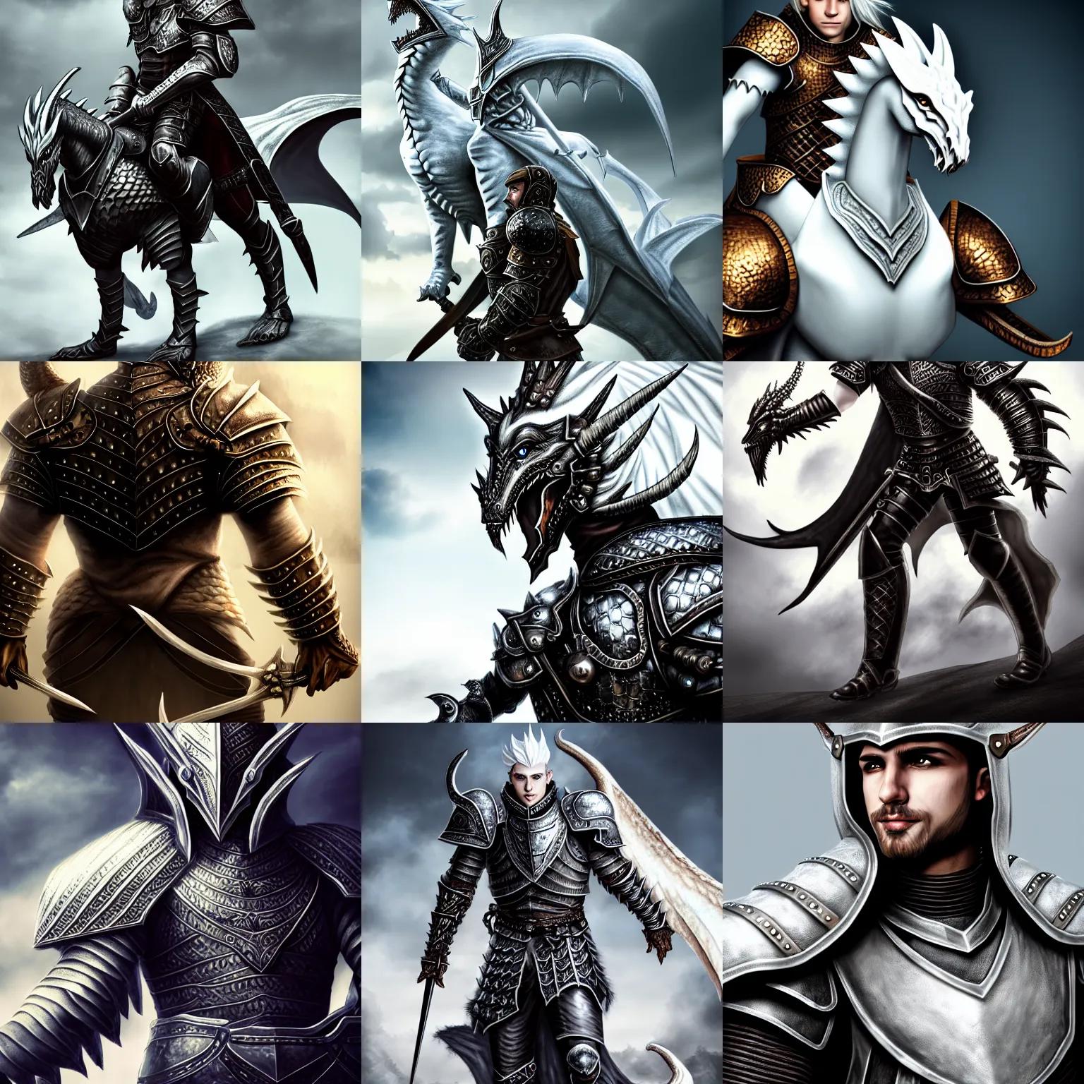 Prompt: fantasy character portrait, leather armor male human cleric riding a white dragon, ultra realistic, wide angle, intricate details, sharp focus, highly detailed