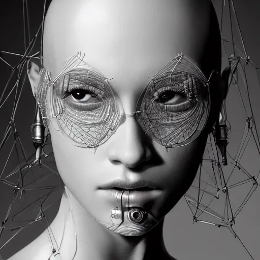 Image similar to closeup portrait of an absurdly beautiful, graceful, sophisticated, fashionable cyberpunk mechanoid gravure idol, an ultrafine hyperdetailed illustration by irakli nadar, matt wisniewski style, fashion photography, intricate linework, porcelain skin, unreal engine 5 highly rendered, global illumination, radiant light, detailed and intricate environment