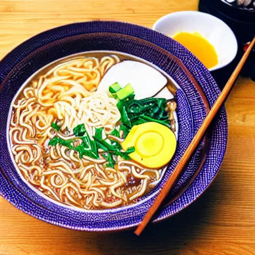 Prompt: A bowl of ramen with RCA cable noodle, 35mm film