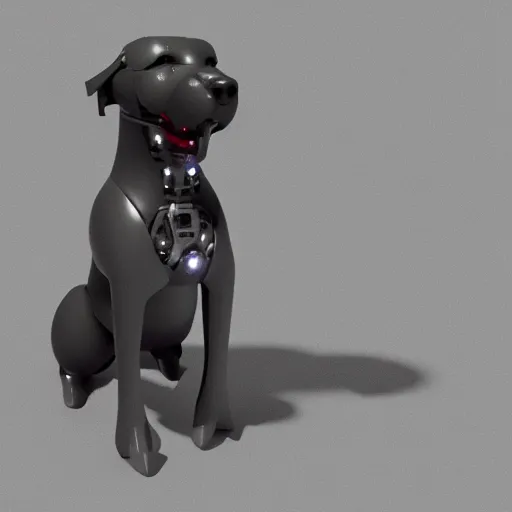 Image similar to a cybernetically enhanced dog, digital art, 3 d render, blender,