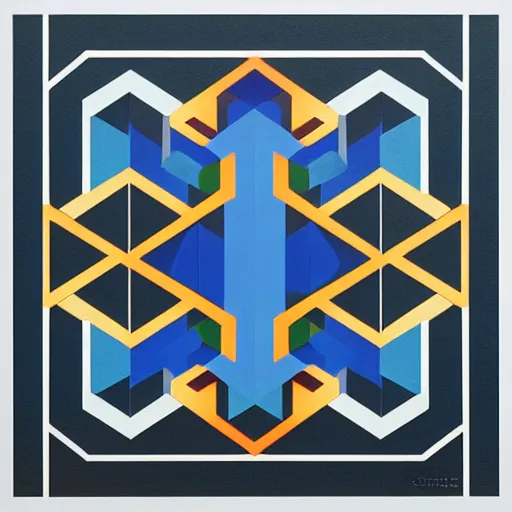 Image similar to geometric square by shusei nagaoka, david rudnick, airbrush on canvas, symmetry, hexagon