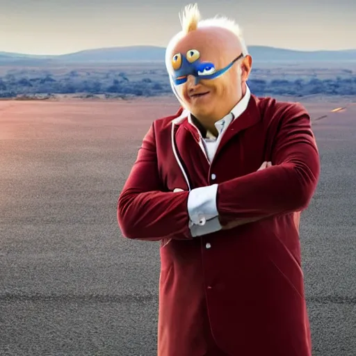 Image similar to elon musk as doctor eggman in sonic live action movie , 8k resolution, full HD, cinematic lighting, award winning, anatomically correct