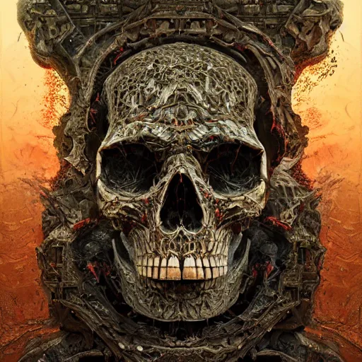 Image similar to portrait_of_a_melting_skull._intricate_abstract._intricate_artwork._by_Tooth_Wu_wlop_beeple_dan_mumford._octane_render_trending_on_artstat