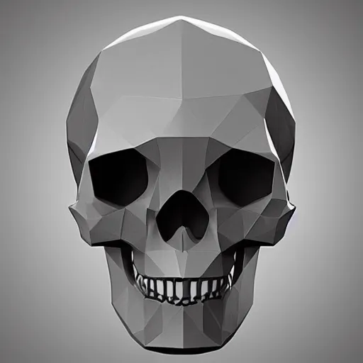 Image similar to 3d low-poly model skull