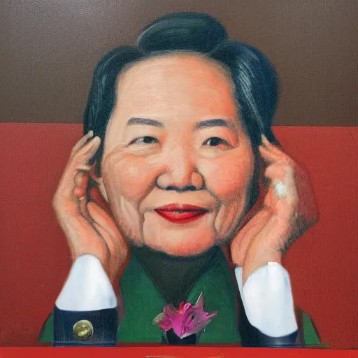 Prompt: a picture of portrait of taiwan president women