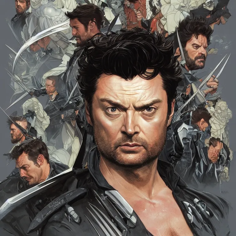 Image similar to Karl Urban as Wolverine, highly detailed, digital painting, artstation, concept art, smooth, sharp focus, illustration, ArtStation, art by artgerm and greg rutkowski and alphonse mucha and J. C. Leyendecker and Edmund Blair Leighton and Katsuhiro Otomo and Geof Darrow and Phil hale and Ashley wood and Ilya repin and Charlie Bowater