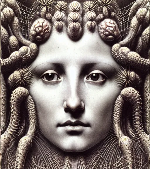 Prompt: detailed realistic beautiful cactus goddess face portrait by jean delville, gustave dore, iris van herpen and marco mazzoni, art forms of nature by ernst haeckel, art nouveau, symbolist, visionary, gothic, neo - gothic, pre - raphaelite, fractal lace, intricate alien botanicals, ai biodiversity, surreality, hyperdetailed ultrasharp octane render