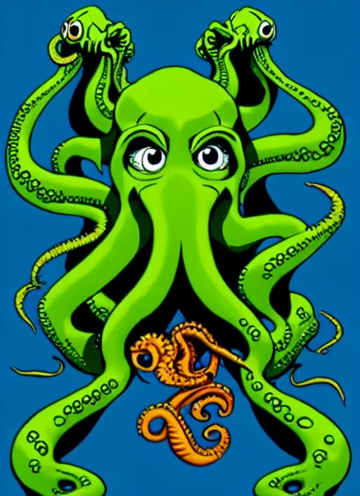 Prompt: disney style cthulhu
