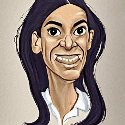 Prompt: Alexandria Ocasio Cortez as a horse caricature