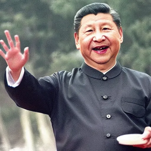 Prompt: Movie still of Xi Jinping in Shaolin Soccer
