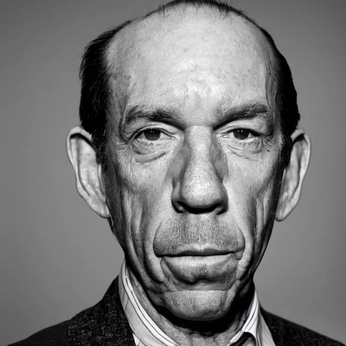 Prompt: a portrait of miguel ferrer, slight smile, dramatic, detailed, by brenda zlamany, by neale worley, by chuck close