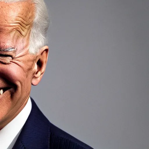 Image similar to photo of joe biden smiling in the shadows, scary