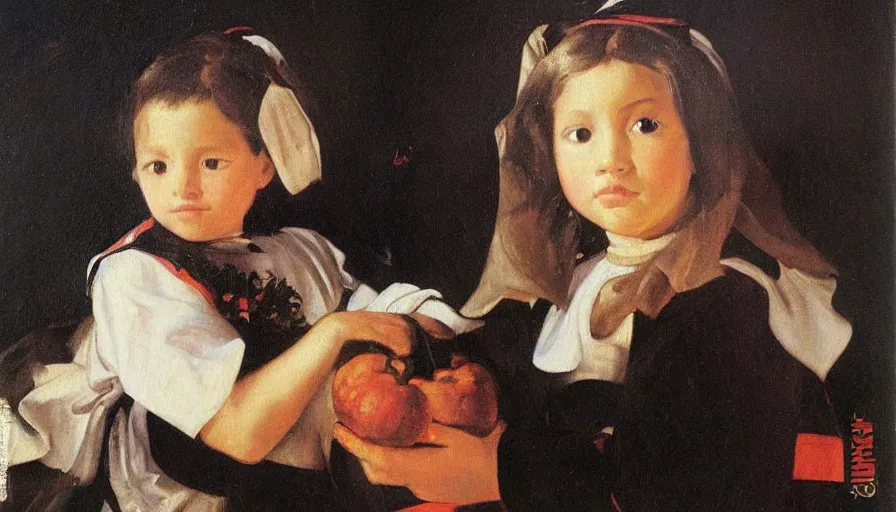 Prompt: painting by diego velasquez, girl
