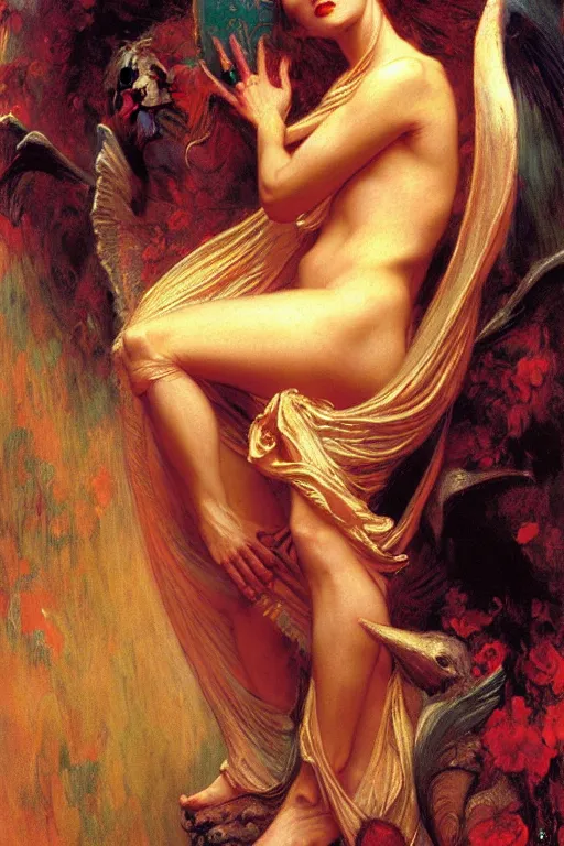 Prompt: the goddess of love from dante's divine comedy. highly detailed painting by gaston bussiere, craig mullins, j. c. leyendecker 8 k