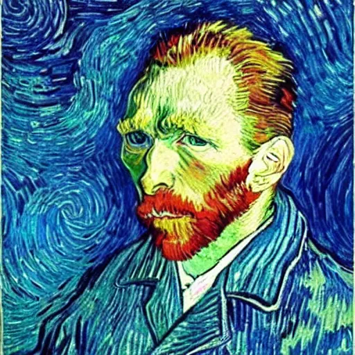 Image similar to Van Gogh's self-portrait, Japanese anime style