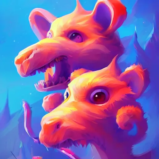 Image similar to cute creatures. bright art masterpiece artstation. 8k, sharp high quality illustration in style of Jose Daniel Cabrera Pena and Leonid Kozienko, magical colored theme, concept art by Tooth Wu,