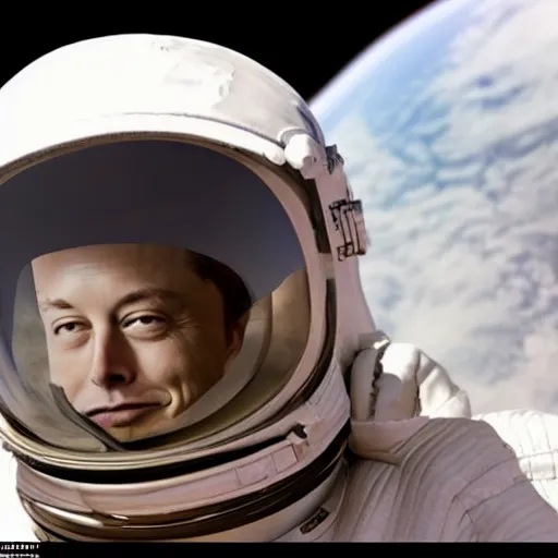 Prompt: Happy Smoking Elon Musk on Mars, photo, portrait, centered, in spacesuit, smoking, detailed, close up 2040