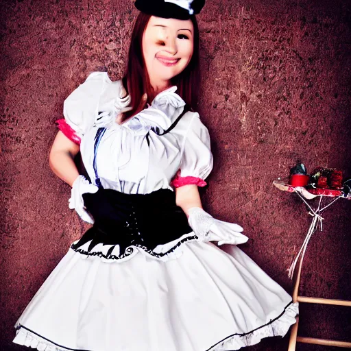 Prompt: french maid full body photoshot