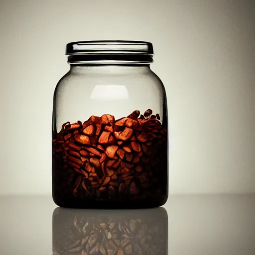 Prompt: A photo of a storm inside a jar, studio photo, highly detailed,studio lighting