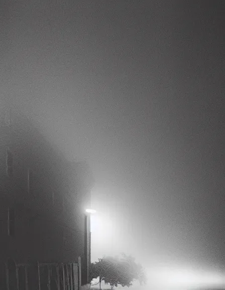 Image similar to film photograph of vagrant at night volumetric fog