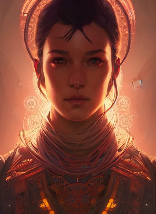 Image similar to symmetry!! portrait of apex legends, intricate, elegant, glowing lights!! highly detailed, digital painting, artstation, concept art, smooth, sharp focus, illustration, art by artgerm and greg rutkowski and alphonse mucha