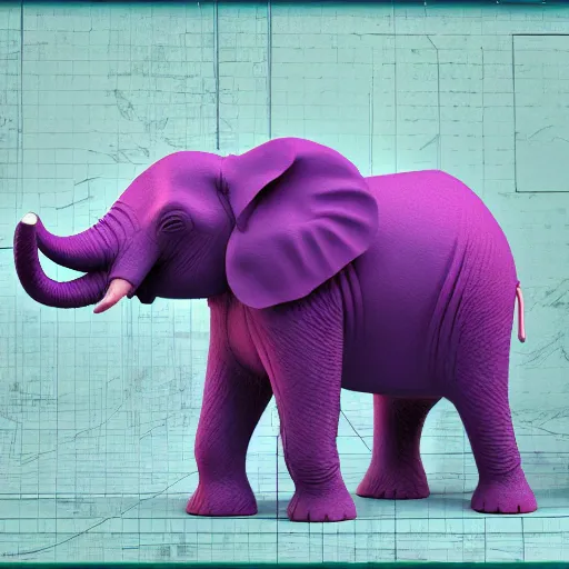 Image similar to realistic purple elephant global illumination