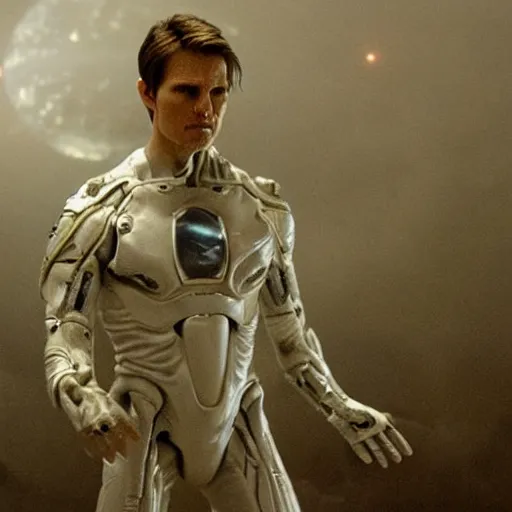 Prompt: Tom Cruise portraying an extraterrestrial alien, sci-fi movie cinematic frame, detailed, sharp