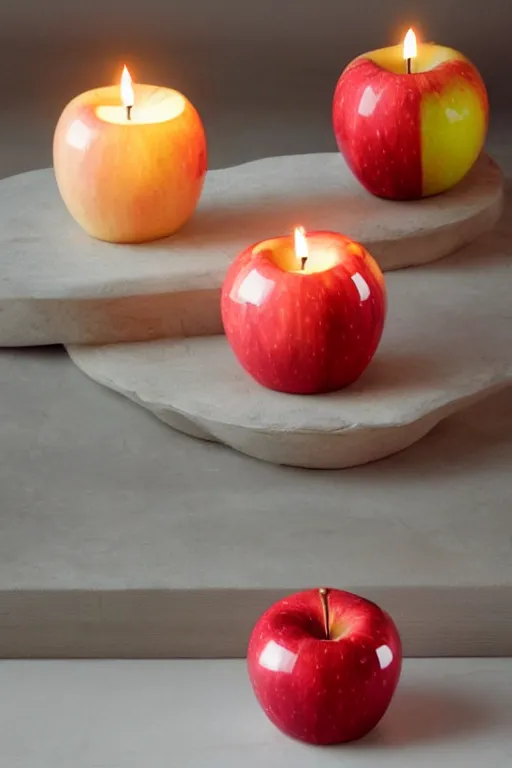 Prompt: apple candle