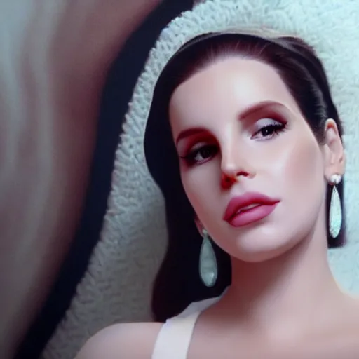 Image similar to Lana del rey in a hand cream commercial, photorealistic, detailed, studio