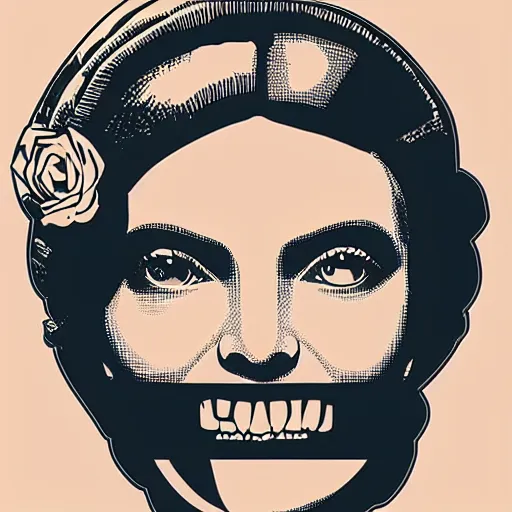 Prompt: individual pretty ada lovelace silk screen butcher billy style