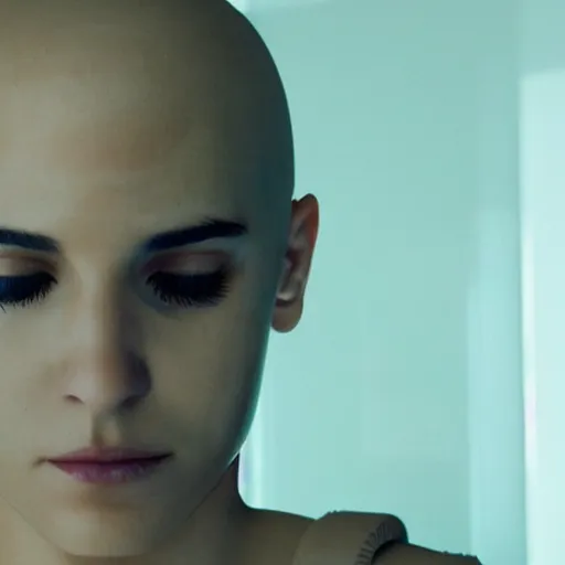 Prompt: transparent head from the movie ex machina