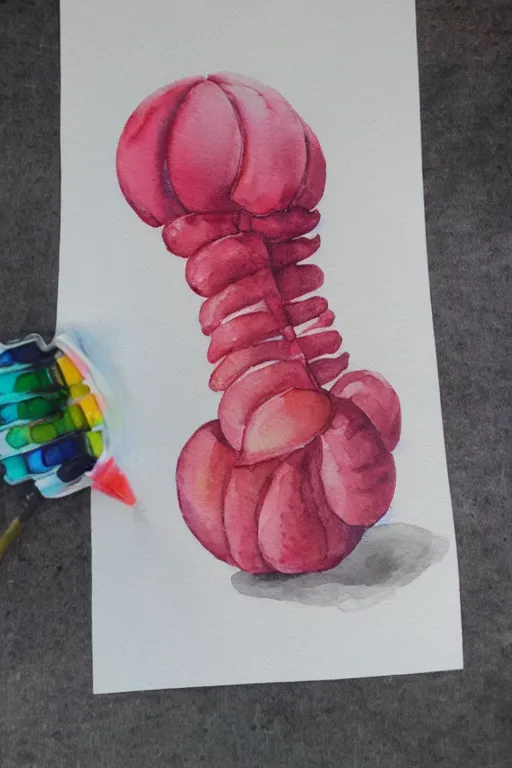 Image similar to plumbus, watercolor