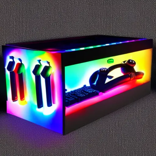 Image similar to rgb gamer coffin