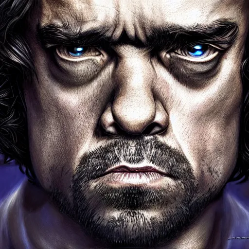 Image similar to peter dinklage as morpheus ( ( ( matrix ) ) ), digital painting, extremely detailed, 4 k, intricate, brush strokes, mark arian, artgerm, bastien lecouffe - deharme