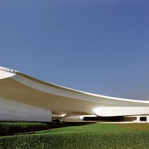 Prompt: A hospital designed by Oscar Niemeyer