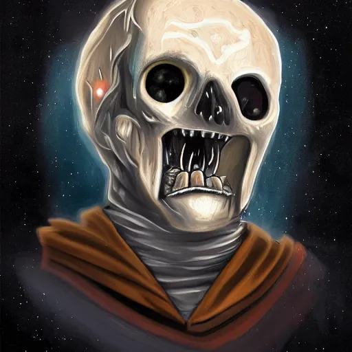 Prompt: undead astronaut, digital painting