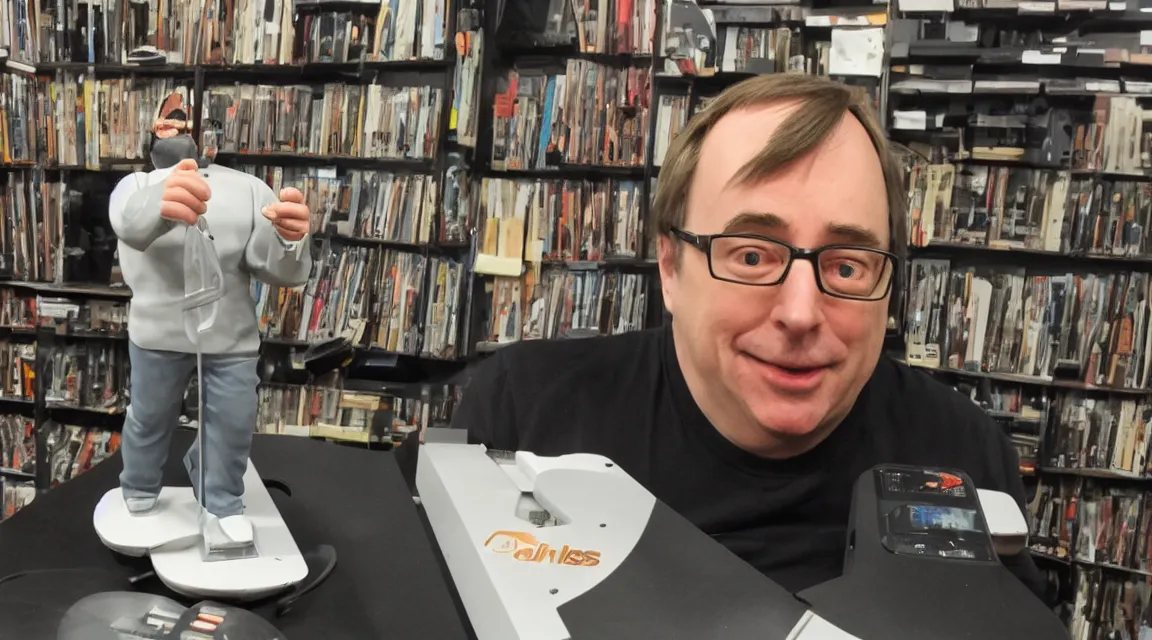 Image similar to vinil scale figure of Linus Torvalds, photo product