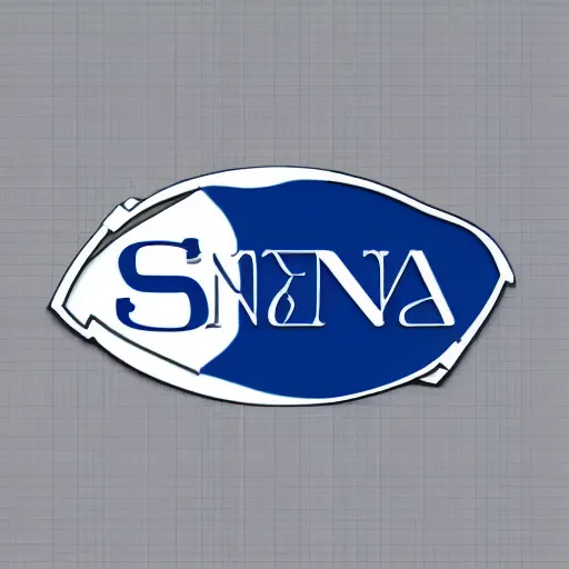 Prompt: inas logo, blue and white, cad cam cae