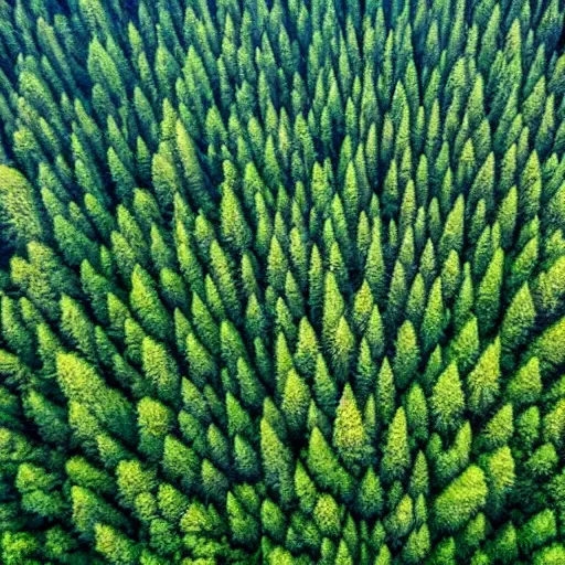 Prompt: endless forest of trees, highly detailed, ominous, vast, ariel shot