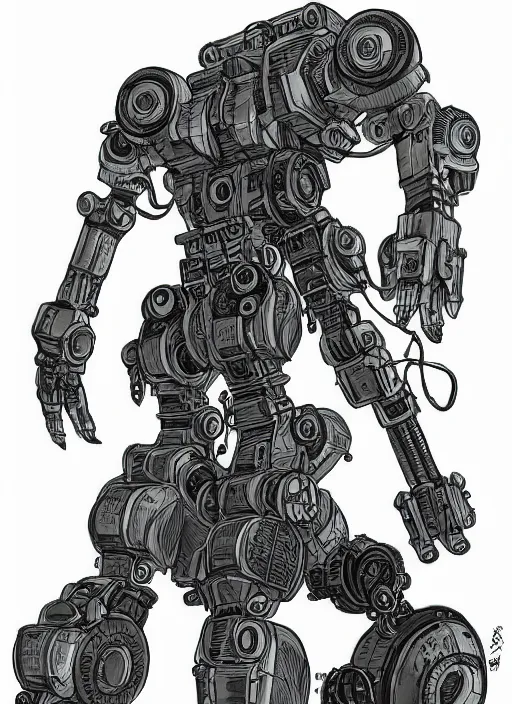 Image similar to intricate artwork of a mech by kallamity sketchbook, inspired by nier : automata, clean white lab background